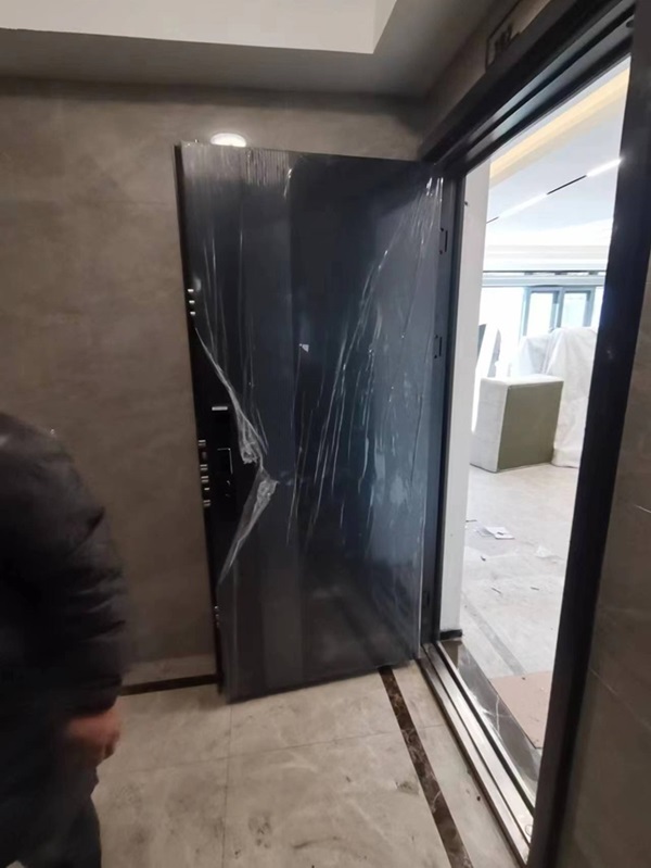 梵帝尚防盗门质量口碑如何，广州客户新装掌静脉智能云锁防盗门